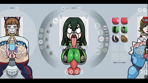 Fapwall [Rule 34 Hentai game] Tsuyu Asui from my hero academy gets a 6 dicks penetration and bukkake